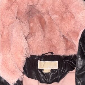 Michaels Black Puffer Jacket with Pink Lining